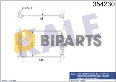 Ford Radyatör (+Ac) Focus C.Max 1.0 Ecoboost 11> CV61 8005 VC