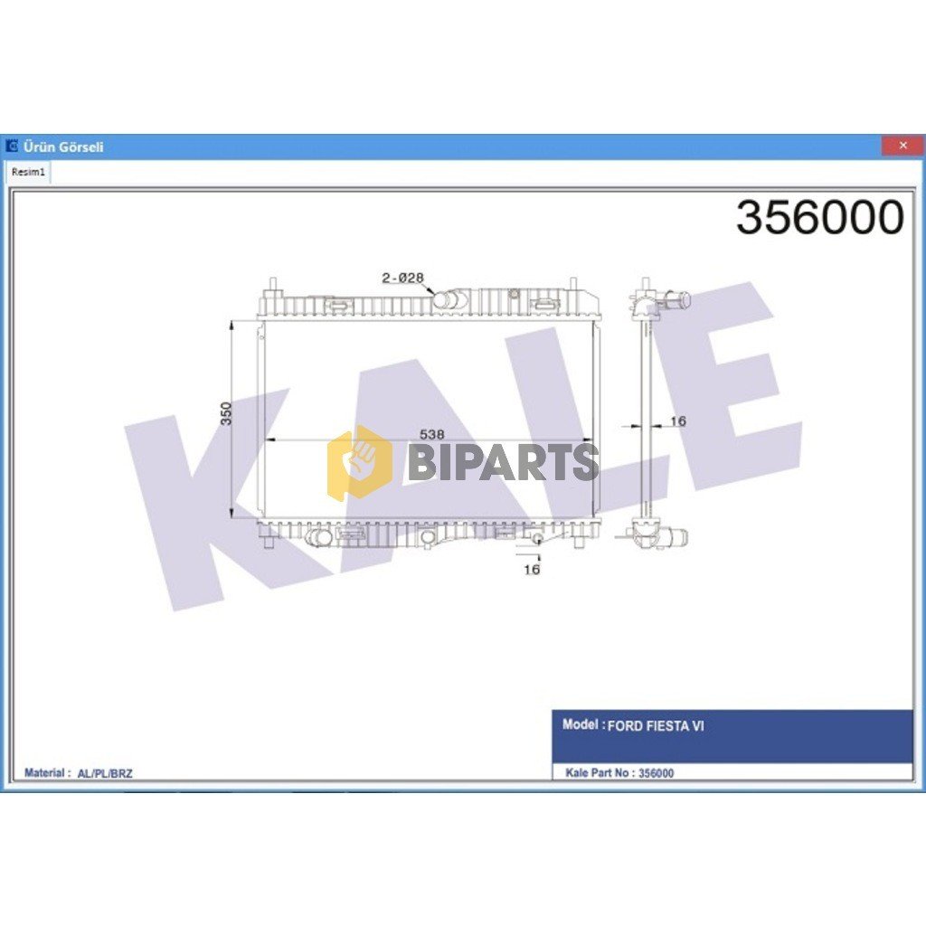 Ford Radyatör (Otomatik Şanzuman) Fiesta Bnz 08> 8V51 8005 FD
