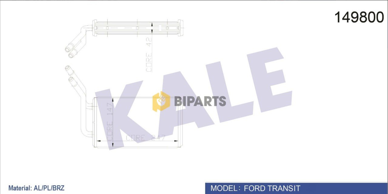 Ford Kalorifer Radyatörü Transit Turbo 96>99 V.184 01> YC1H 18476 AB