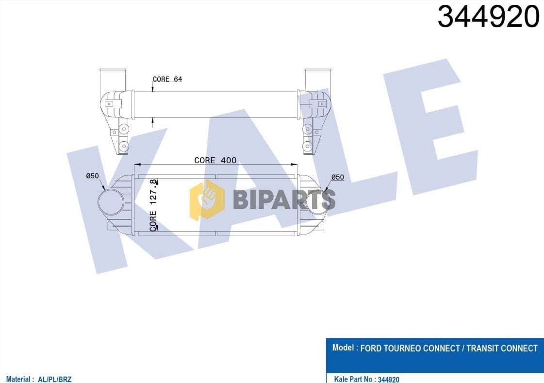 Ford İntercooler (Ara Soğutucu) Connect Bm 07> 7T16 9L440 AE