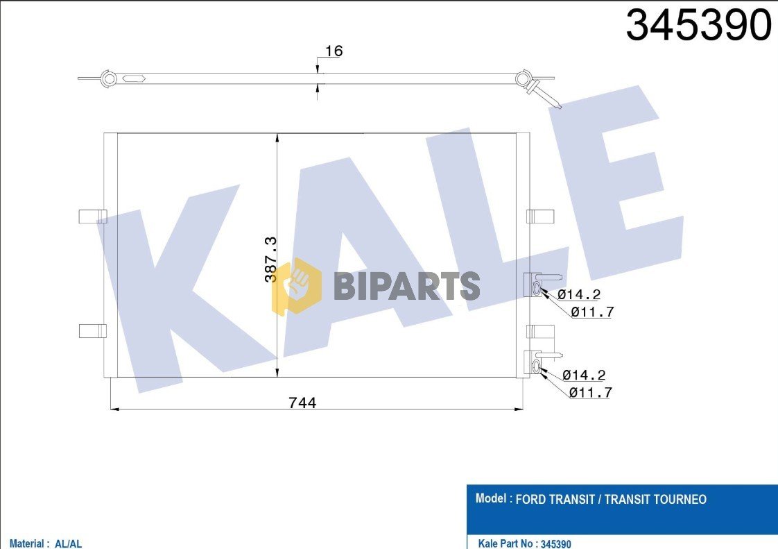 Ford Klima Radyatörü Transit V.347 2.4Tdci 06> 6C11 19710 AC