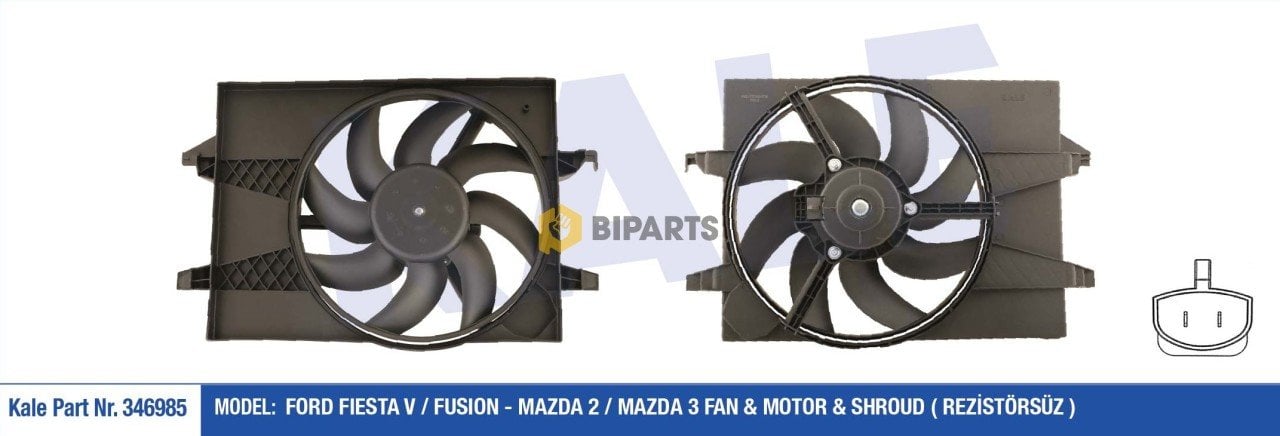 Ford Fan Motoru Komple (+Ac) Fiesta Fusion 1.6 Bnz 02> 2S6H 8C607 DE